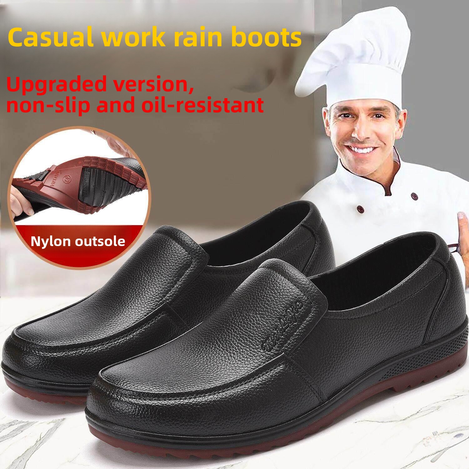 Men's Casual Work Rain Boots L - Leather Work Youtube ulasan dan harga