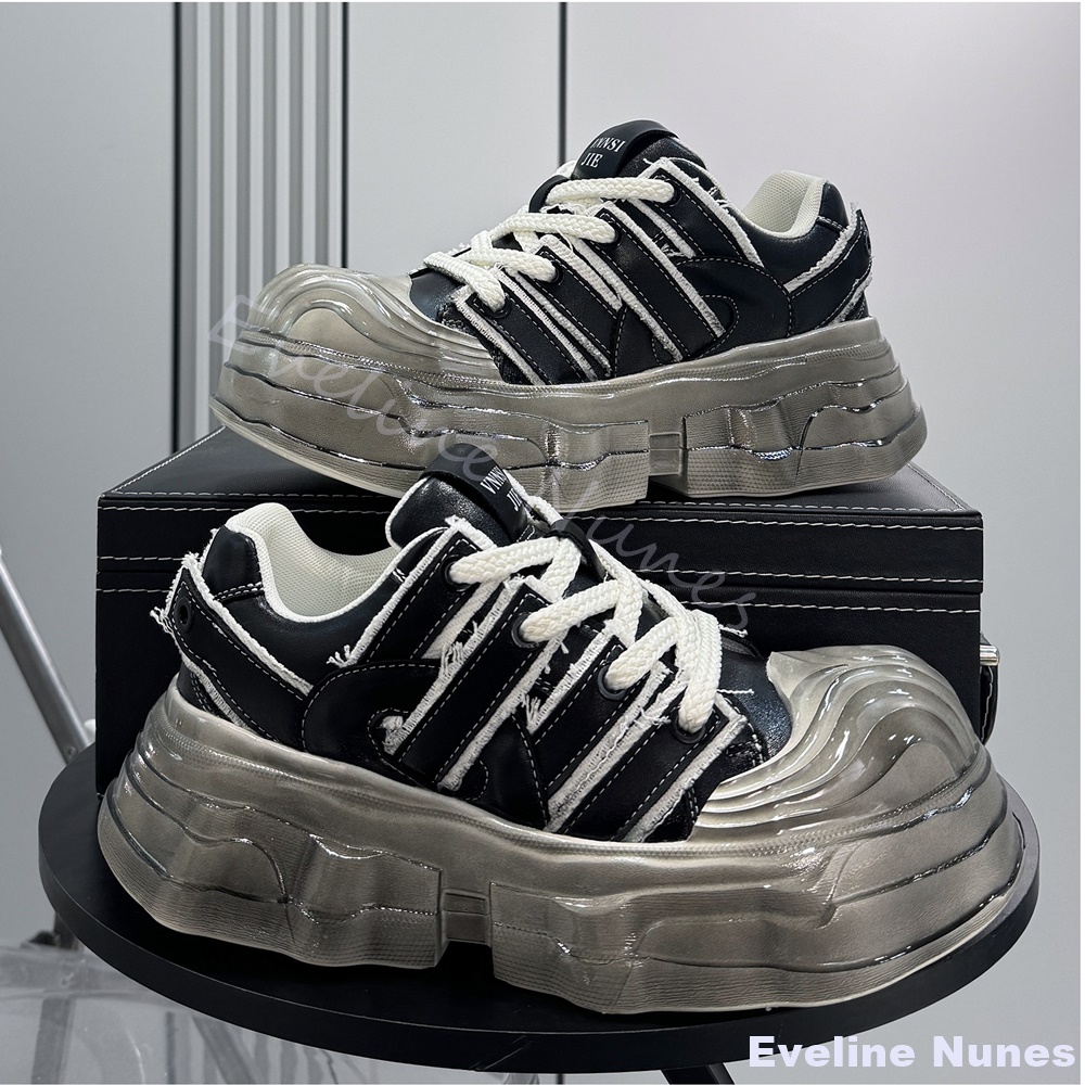 Thick-soled Chunky Sneakers Me - Unique Leather Work ulasan dan harga