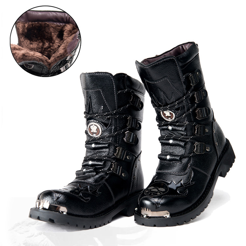 Men's Combat Boots New Winter  - Leather Work Youtube ulasan dan harga
