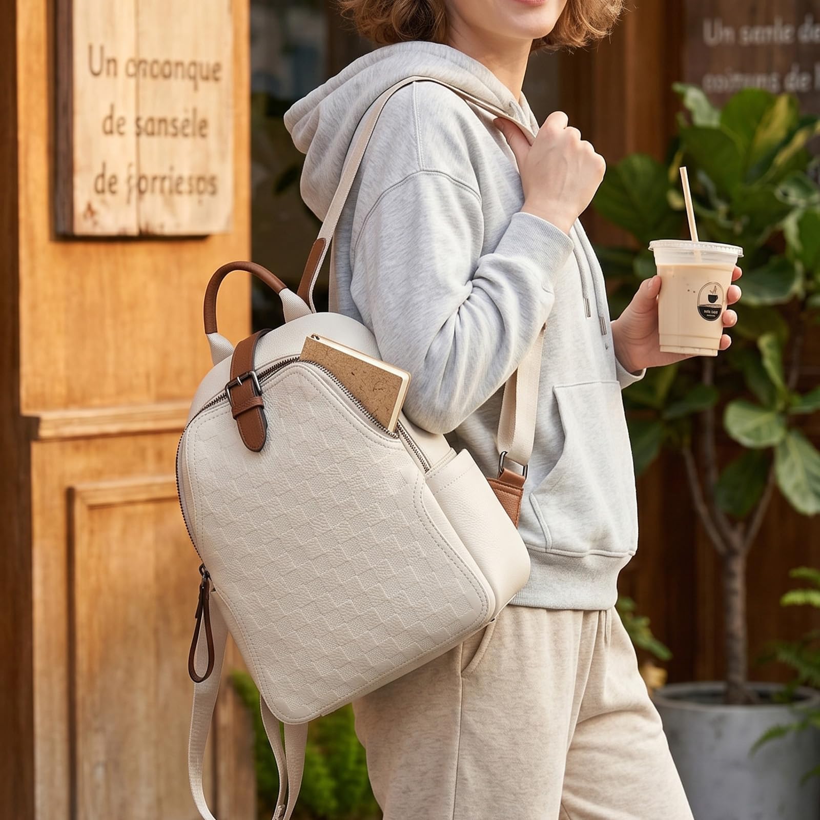 Women Embossed Checkered PU Le - Leatherwork Embossing ulasan dan harga