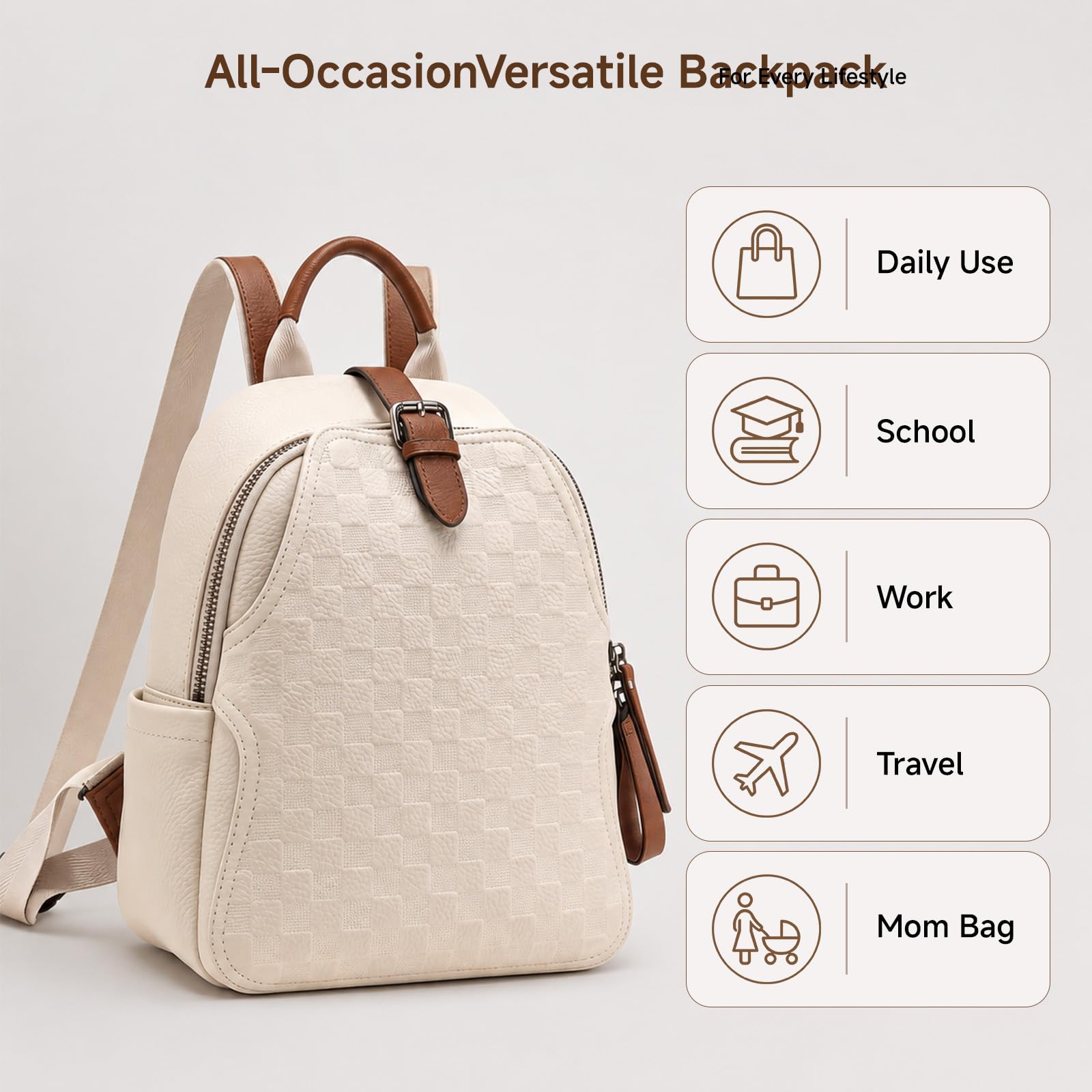 Women Embossed Checkered PU Le - Leatherwork Embossing ulasan dan harga