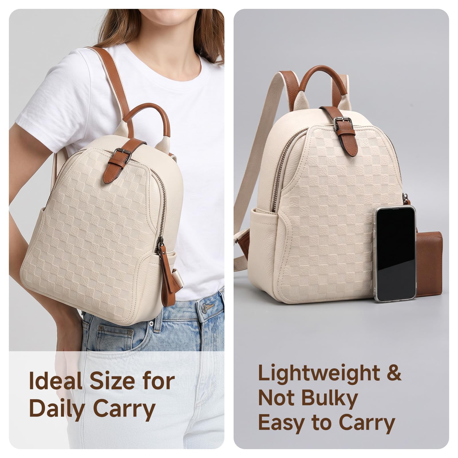 Women Embossed Checkered PU Le - Leatherwork Embossing ulasan dan harga