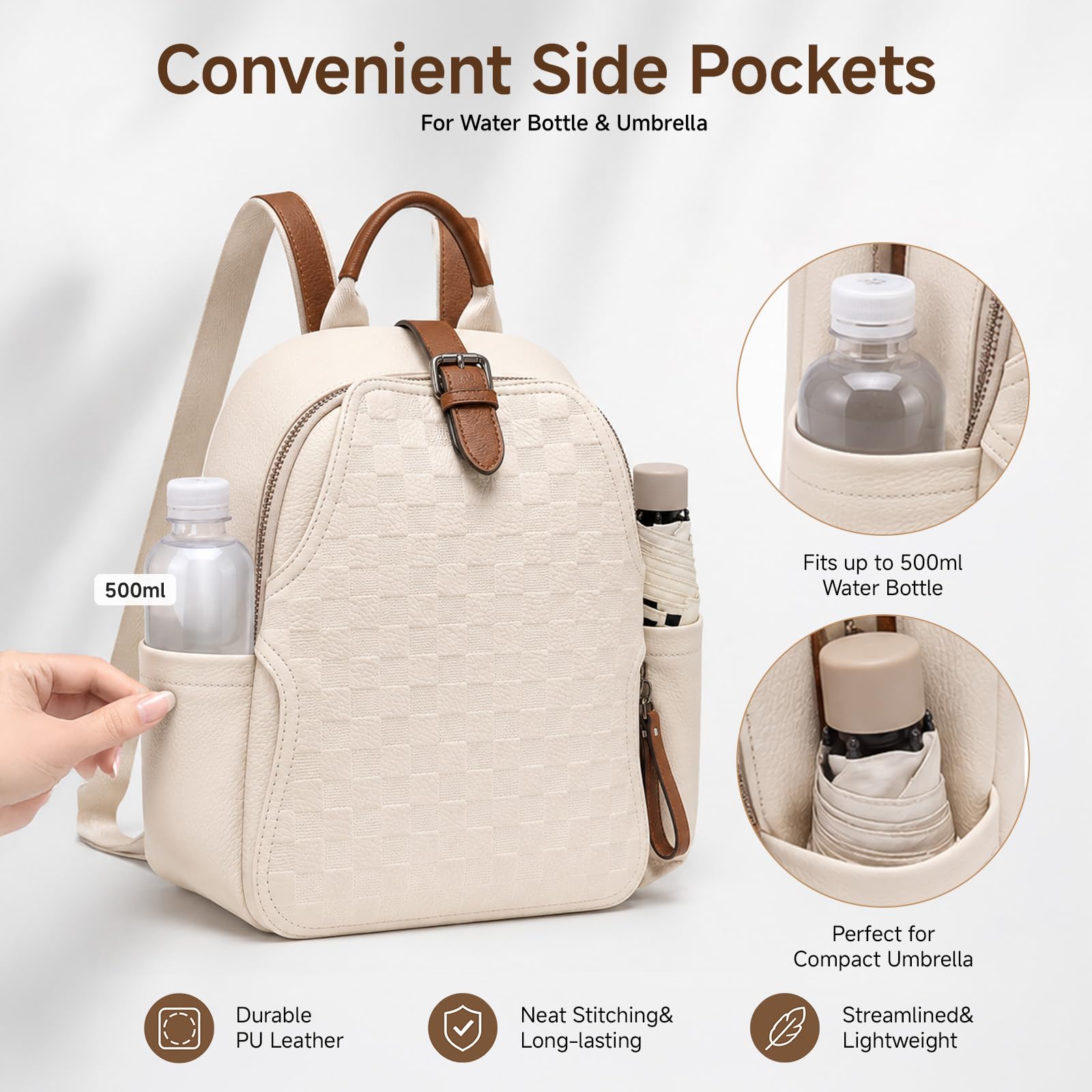Women Embossed Checkered PU Le - Leatherwork Embossing ulasan dan harga