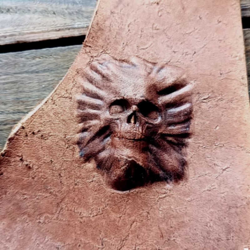 3D Mini Skull Head Leather Sta - Leatherwork Embossing ulasan dan harga