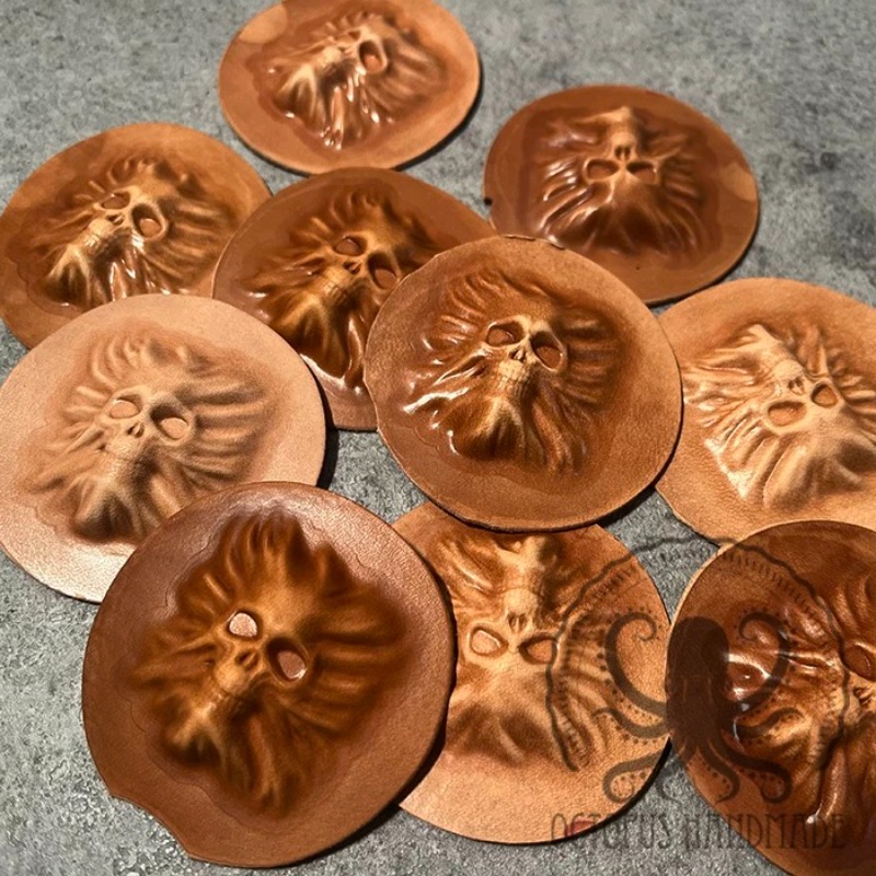 3D Mini Skull Head Leather Sta - Leatherwork Embossing ulasan dan harga