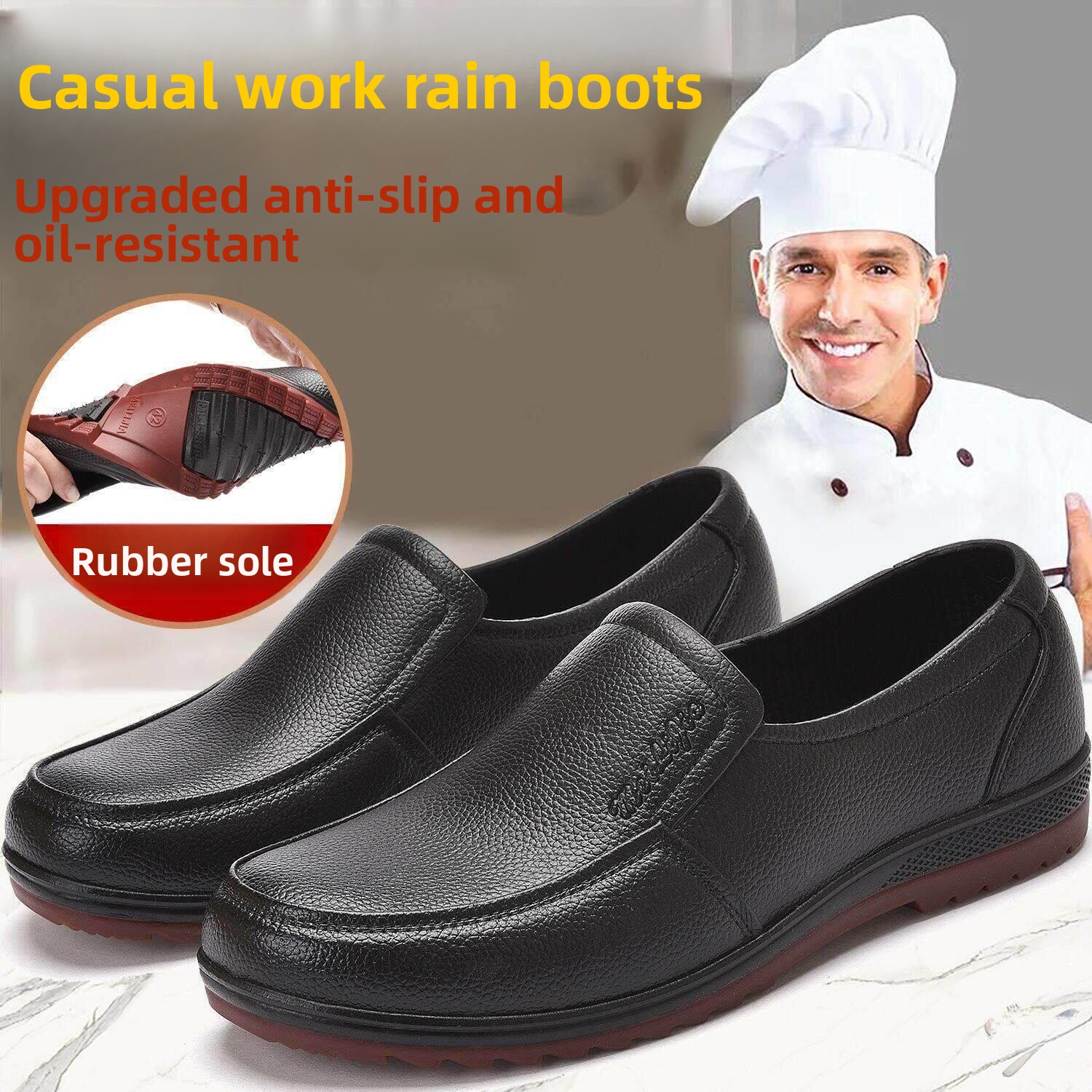 Men's Kitchen Work Shoes Short - Leather Work Youtube ulasan dan harga
